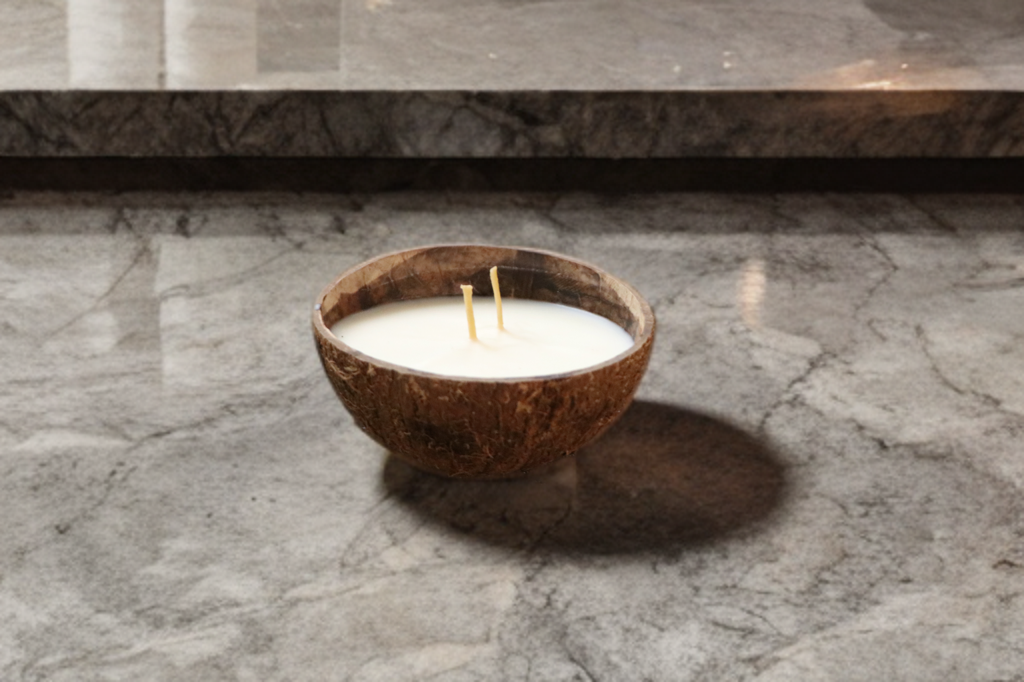 Peek-a-Boo Sand-Bank Coconut Shell Candle